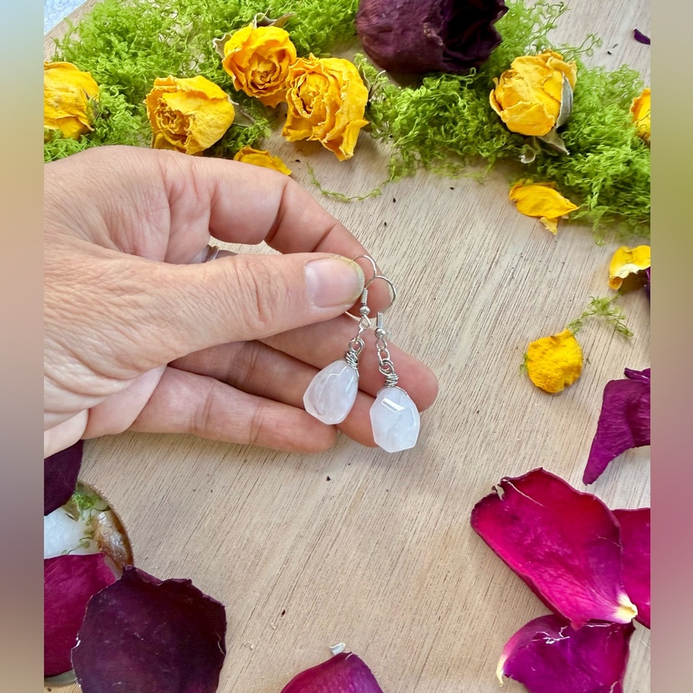Rose quartz earrings